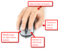 mouse hand position with hand